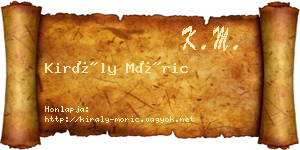 Király Móric névjegykártya